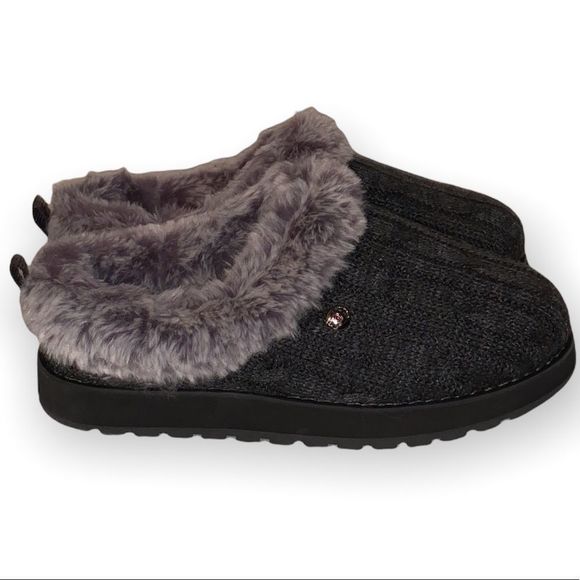 Bob’s from Sketchers Women’s Slippers - Black & Faux Fur - Size 6 - Picture 3 of 6